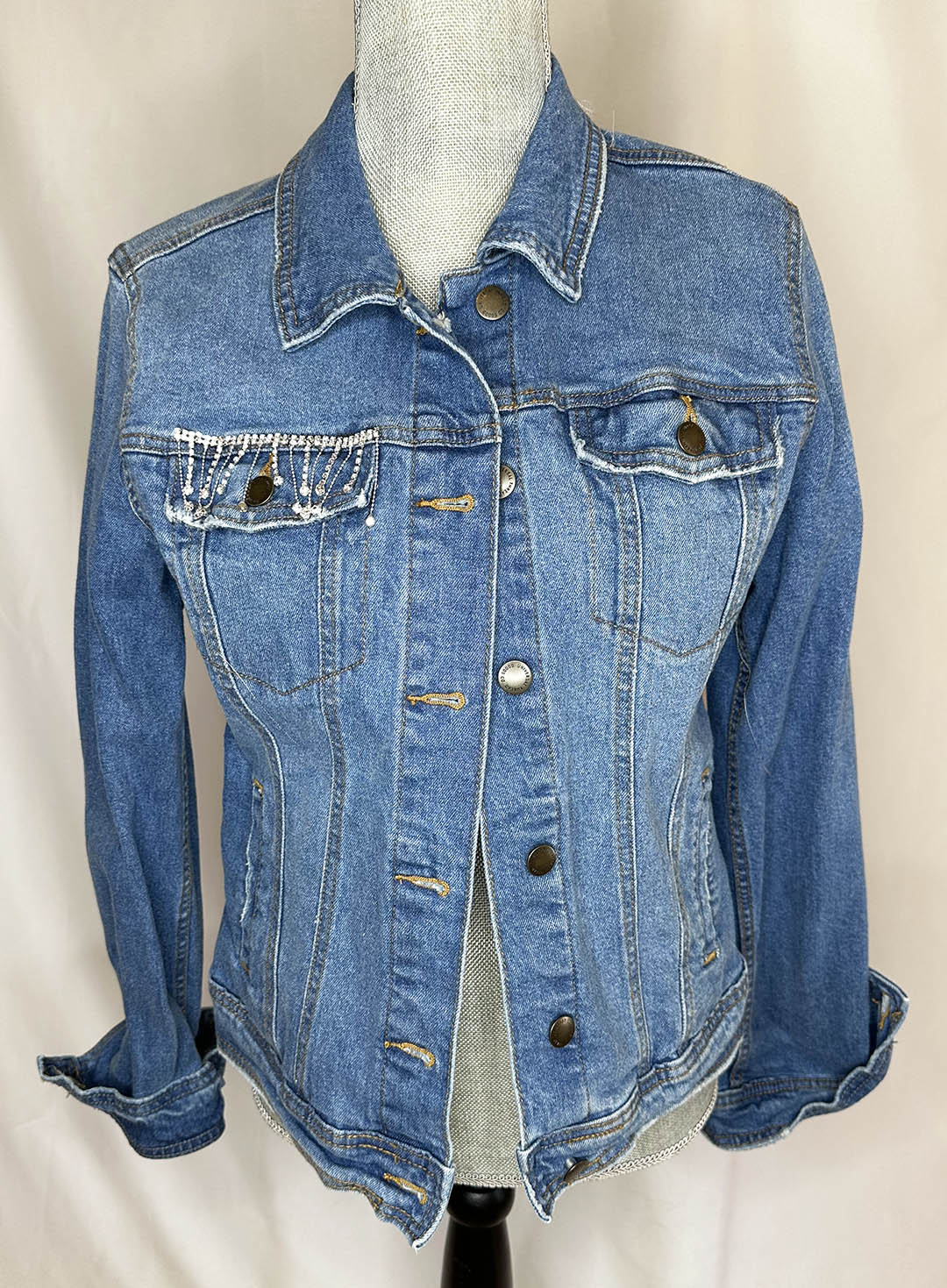 Black Fringe "Cowboys & Tequila" Denim Jacket