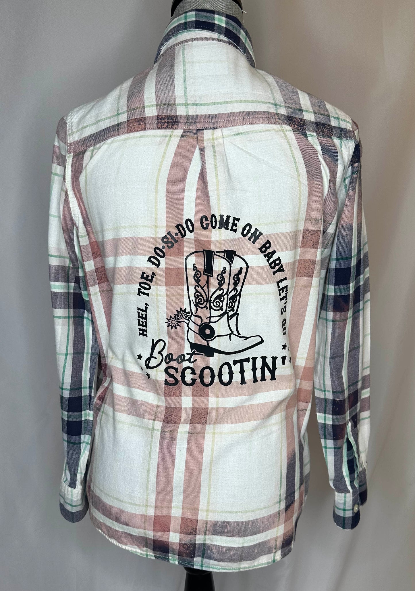 "Boot Scootin'" Women's Flannel Back Side