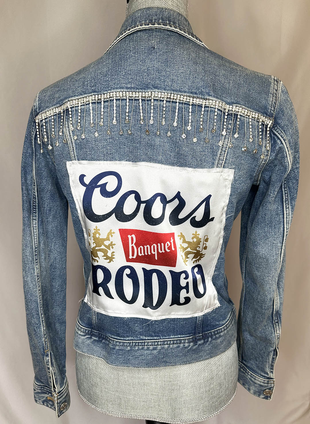 "Coors Rodeo" Women's Fringe Denim Jacket