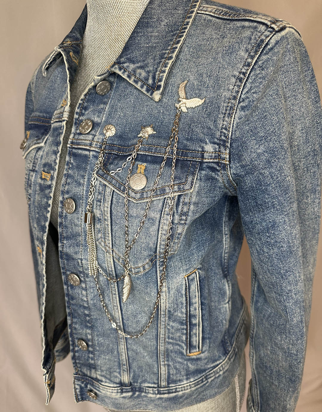 "Coors Rodeo" Women's Fringe Denim Jacket