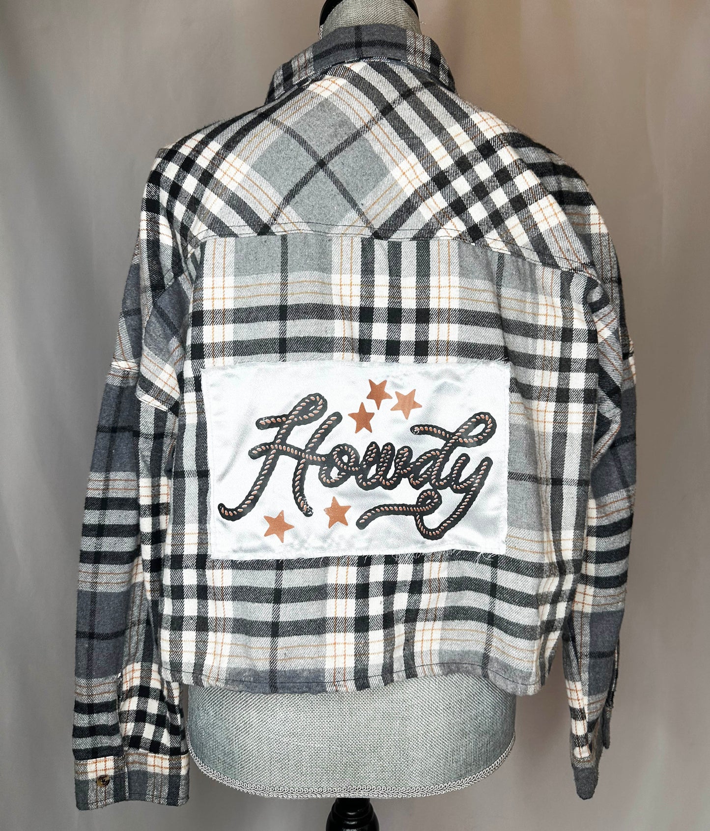 "Howdy" Womens Star Flannel Back Side Featuring Howdy Design with Accent Stars