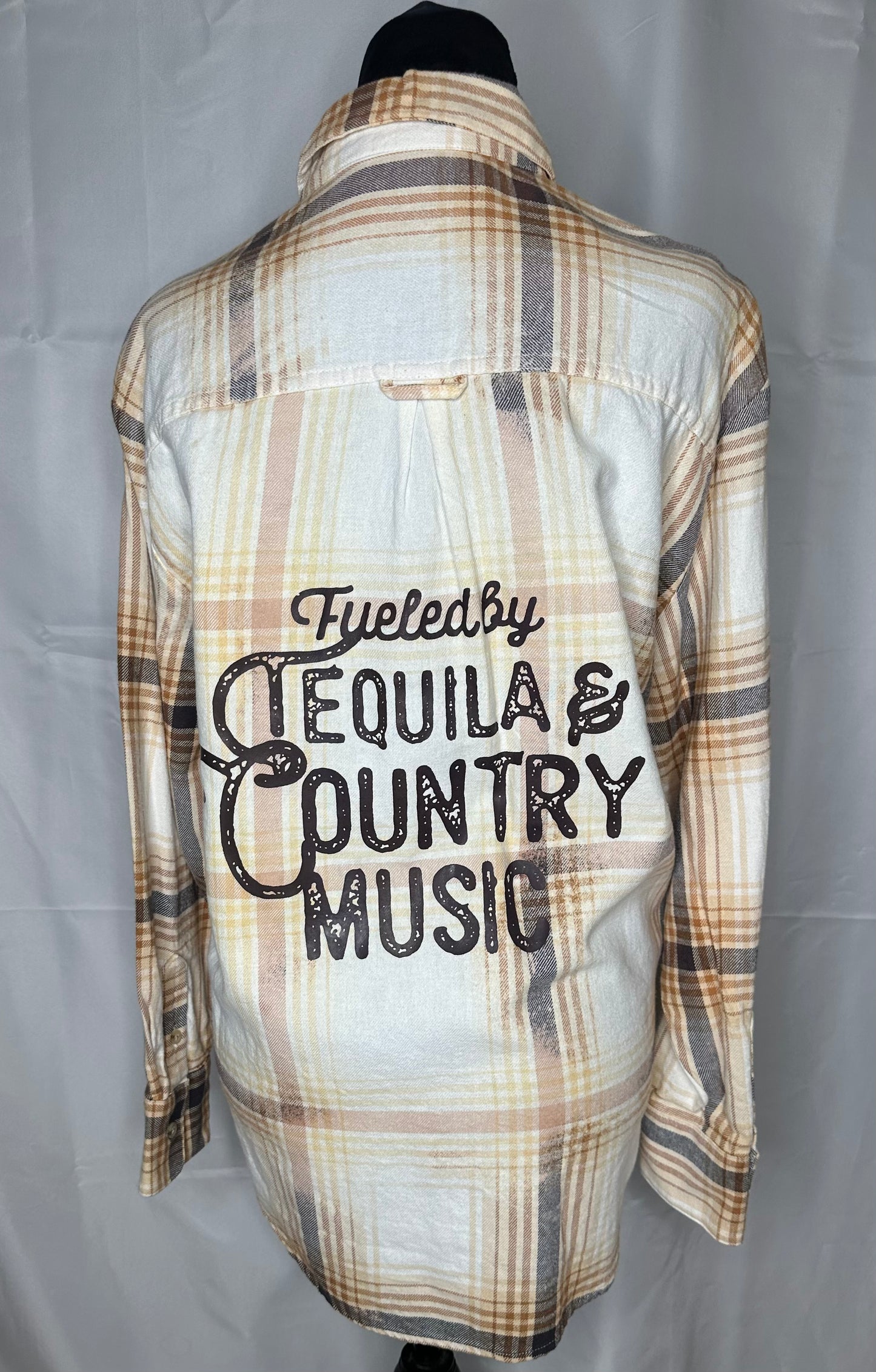 "Fueled by coffee & country music" Womens Flannel