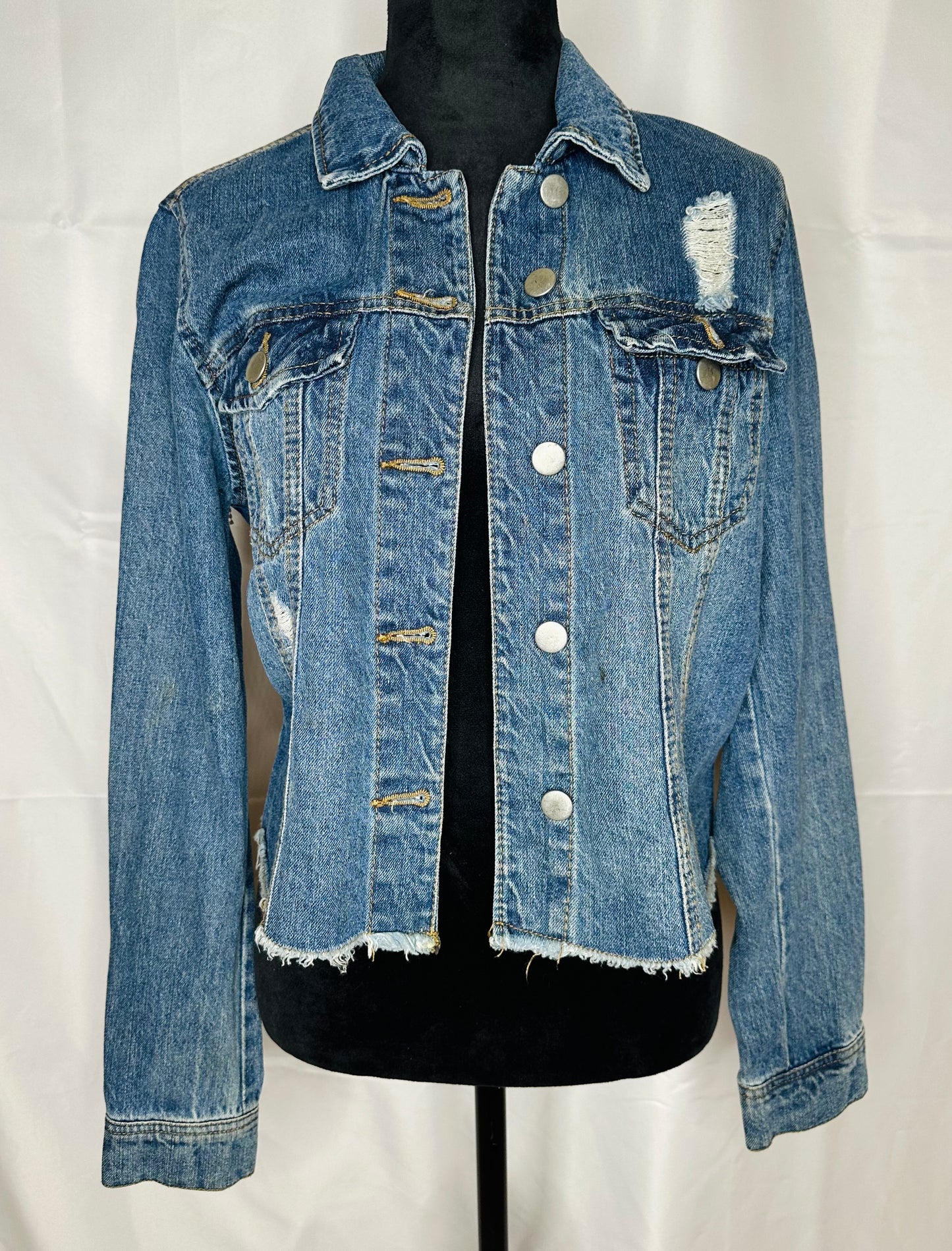 Elite crystal fringe "Dibs on the cowboy"  Womens Denim Jacket