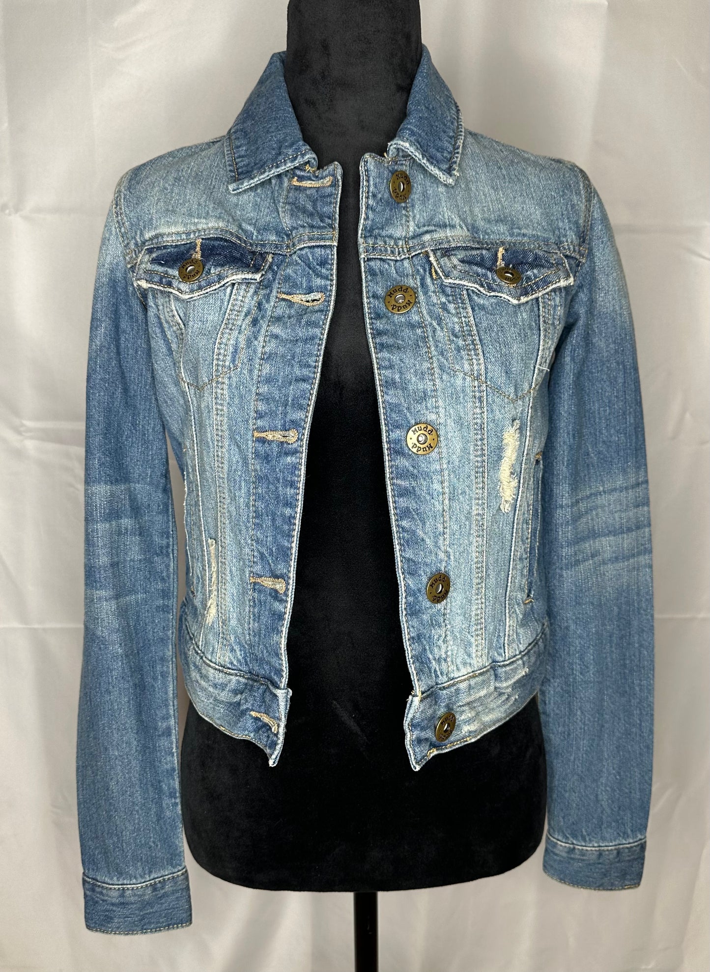 Full crystal fringe "What would Dolly Do?"  Womens Denim Jacket