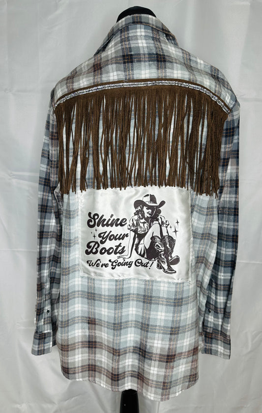"Shine your Boots'" Women's Flannel